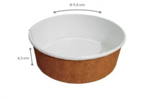 Pote Redondo P Kraft 350ml (acompanha tampa personalizada) – Pct./ 100 unid.