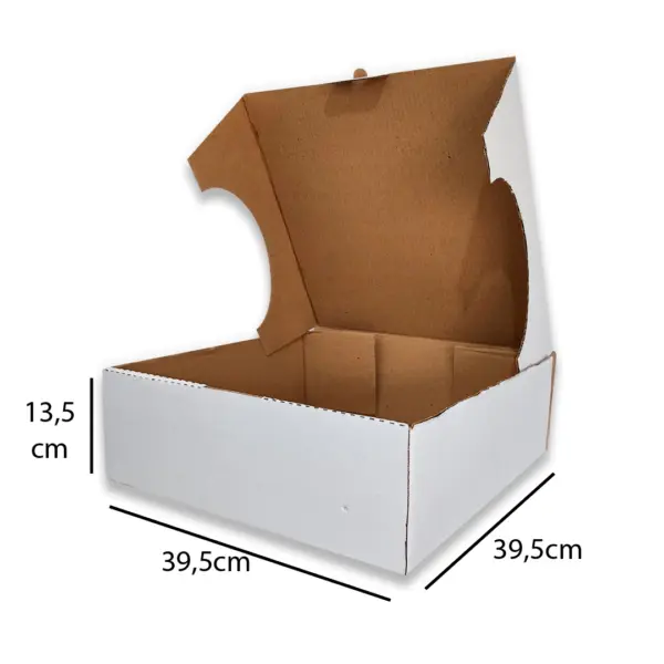 Caixa Microondulada para Bolos B03 - 39,5 x 39,5 x 13,5 cm - 25 Unidades