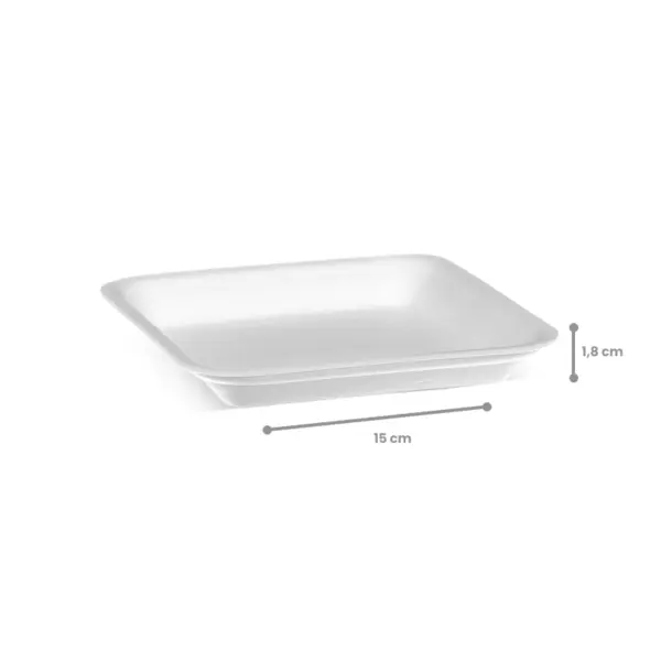 Bandeja-B1-01.png Bandeja de Isopor B1 - 15 x 15 x 1,8 cm - 100 Unidades