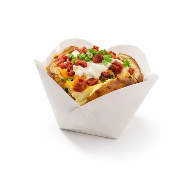 Embalagem para Batata Recheada ou Porções Branca - 8 x 5 x 6 cm - 100 Unidades