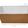 Marmita Retangular Kraft 1.000 ml (acompanha tampa personalizada) – Pct./ 100 unid.