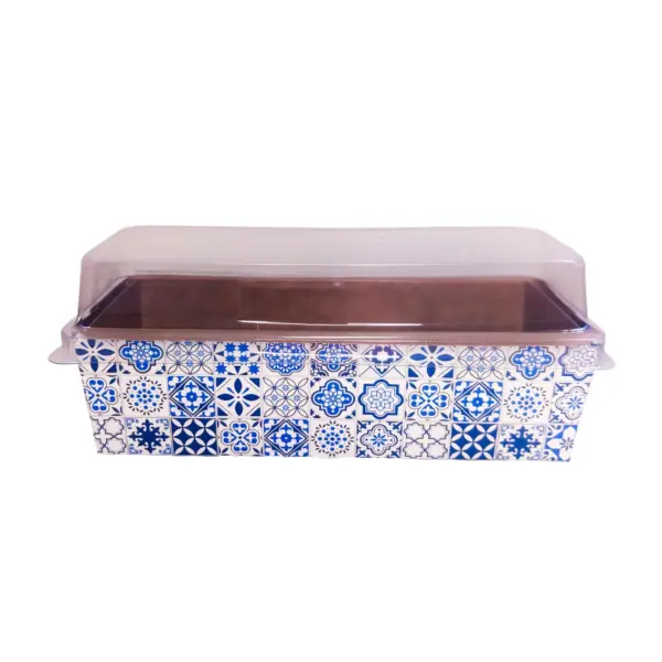 Embalagem Bolo Inglês c/ Tampa - 19,5 x 9 x 8,5 cm - 100 Unidades