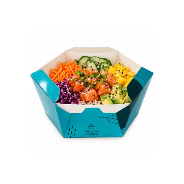 Embalagem Bowl Gourmet 750 ml Azul Claro  – 14,5 x 12,5 x 5,5 cm – 100 Unidades -