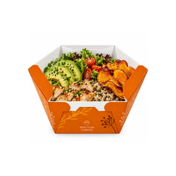Embalagem Bowl Gourmet 750 ml Laranja  – 14,5 x 12,5 x 5,5 cm – 100 Unidades -