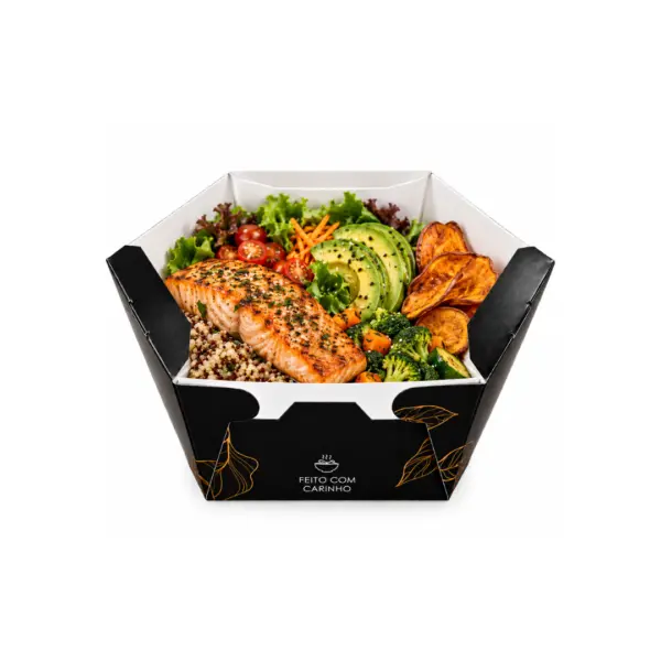 Embalagem Bowl Gourmet 750 ml Preto  – 14,5 x 12,5 x 5,5 cm – 100 Unidades -