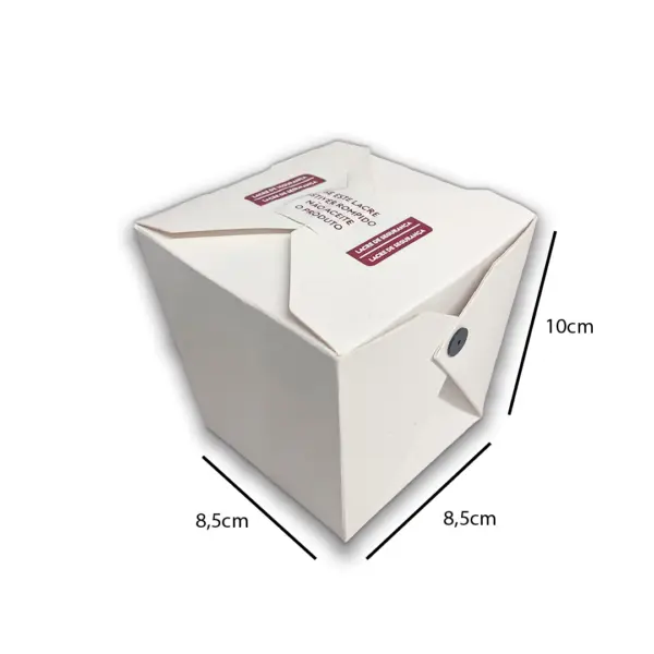 Embalagem Box Branco G - 8,5 x 8,5 x 10 cm - 100 Unidades