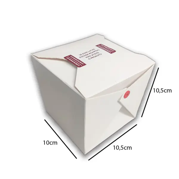 Embalagem Box Branco Jumbo - 10 x 10,5 x 10,5 cm - 100 Unidades