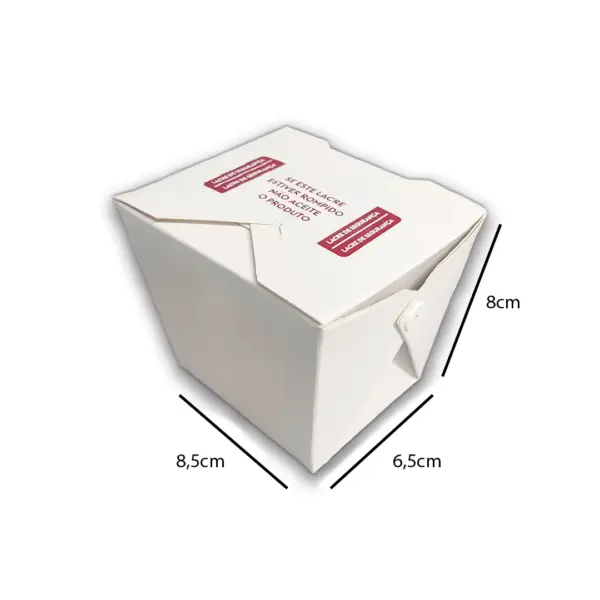 Embalagem Box Branco M - 8,5 x 6,5 x 8 cm - 100 Unidades