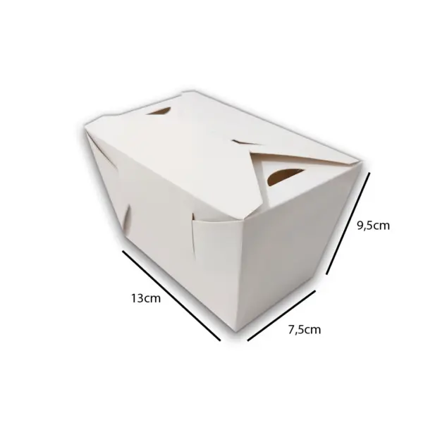 Embalagem Box para Frituras Branca G - 13 x 7,5 x 9,5 cm - 100 Unidades