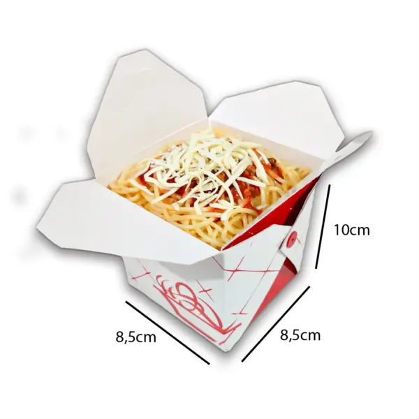 Embalagem Box Massas G - 8,5 x 8,5 x 10 cm - 100 Unidades