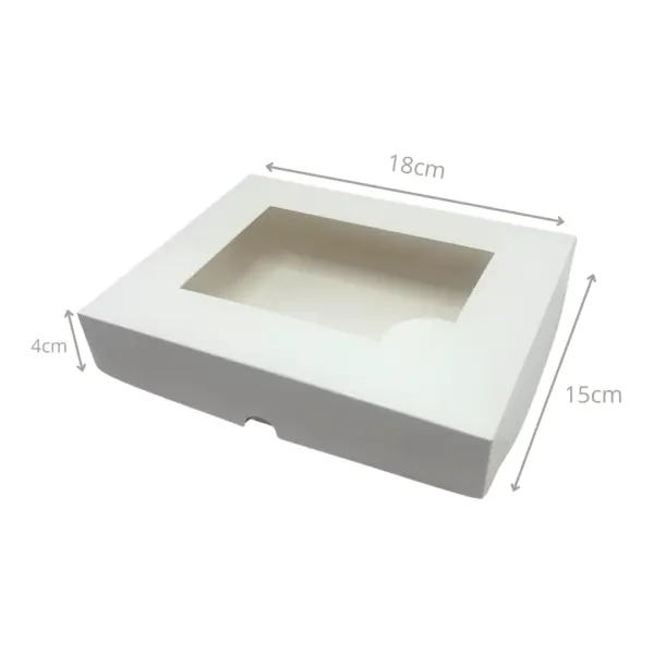 Embalagem para Combinados com Visor G Branco - 18 x 15 x 4 cm - 100 Unidades