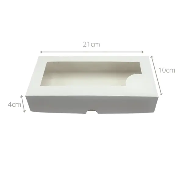Embalagem para Combinados com Visor M Branco - 21 x 10 x 4 cm - 100 Unidades