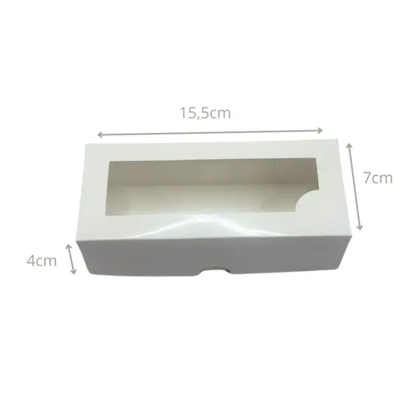 Embalagem para Combinados com Visor P Branco - 15 x 6,5 x 4 cm - 100 Unidades