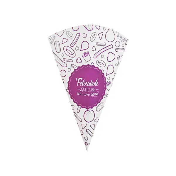 Embalagem Cone para Batata 02 - 7,5 x 8 x 22,5 cm - 100 Unidade