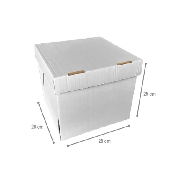 Caixa Bolo Alto 1 - 28 x 28 x 25 cm - 10 Unidades.