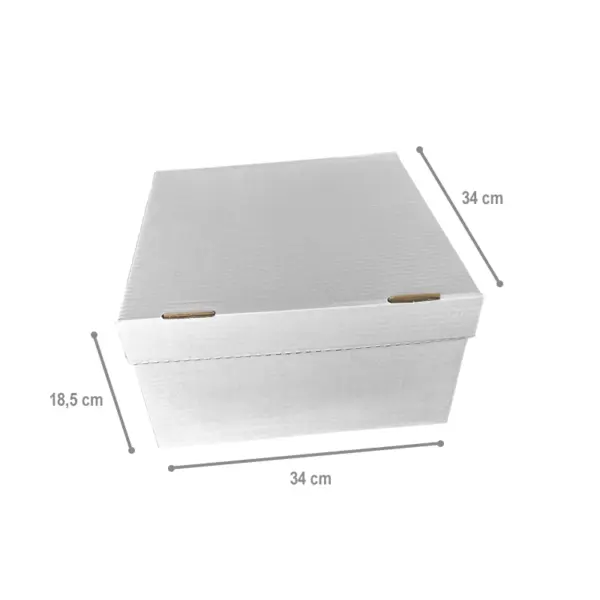 Caixa Bolo Alto 2 - 34 x 34 x 18,5 cm - 10 Unidades.
