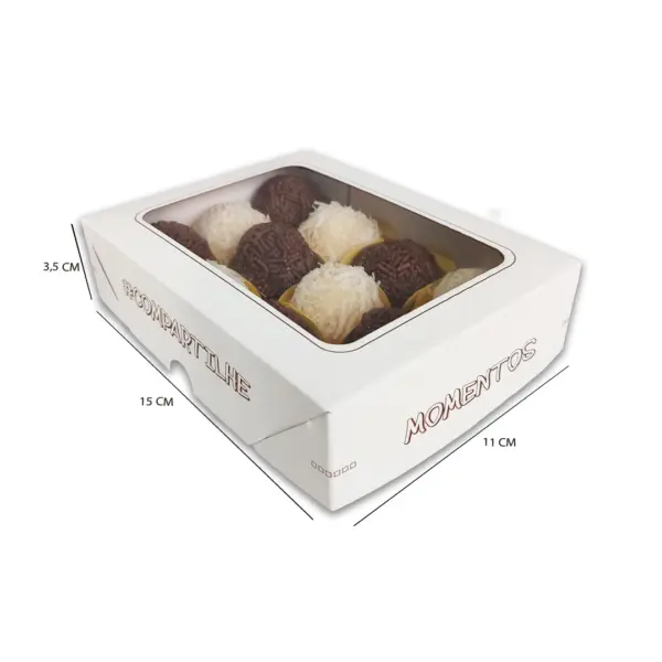 Mini Caixa para Brigadeiros - 15 x 11 x 3,5 cm - 100 Unidades