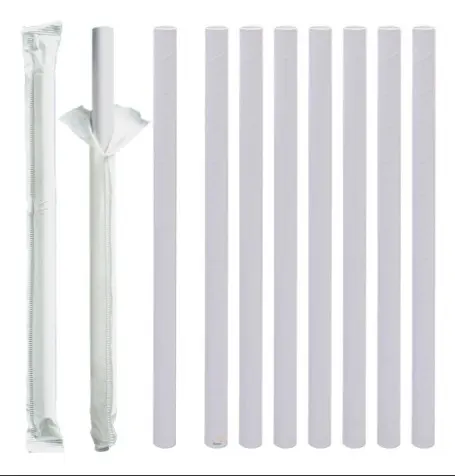Canudo-Branco.jpeg Canudo de Papel Biodegradável - 6 mm - 100 Unidades
