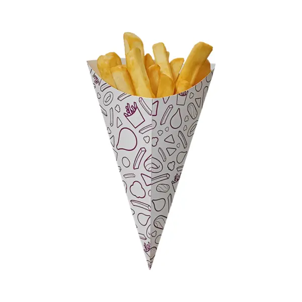 Embalagem Cone para Batata 01 - 7 x 5,5 x 20 cm - 100 Unidades