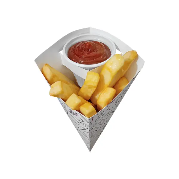 Embalagem Cone para Batata 01 - 7 x 5,5 x 20 cm - 100 Unidades