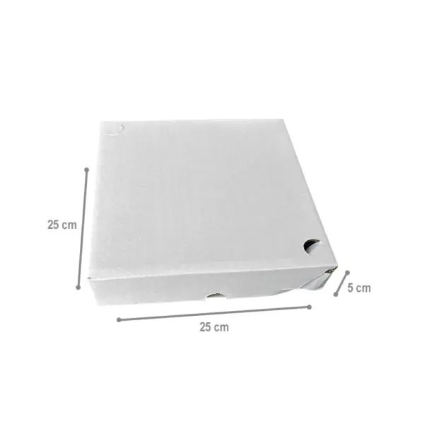 Caixa Salgado/Esfirra M - 25 x 25 x 5 cm - 25 Unidades.