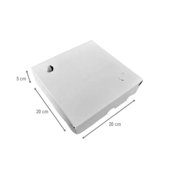 Caixa Salgado/Esfirra P - 20 x 20 x 5 cm - 25 Unidades.