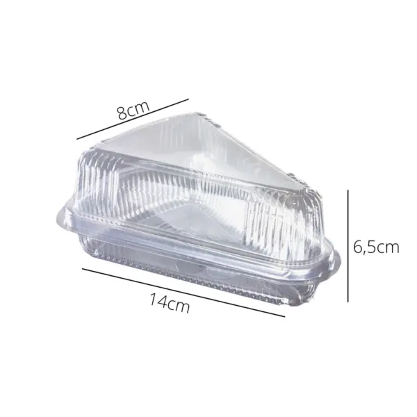 Embalagem para Fatia de Bolo - 14 x 8 x 6,5 cm - 100 Unidades