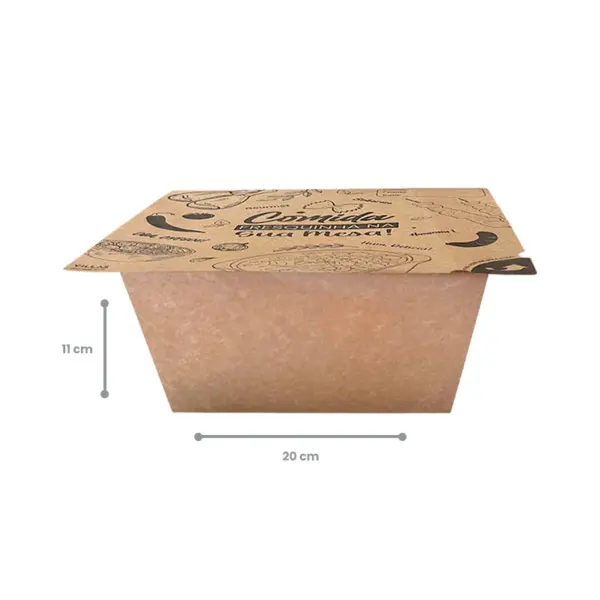 Marmita Retangular Kraft para selagem 1,5Kg (acompanha tampa) - Pct./ 50 unid.