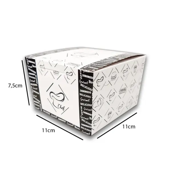 Embalagem Caixa h03 Mini - 11 x 11 x 7,5 cm - 100 Unidades
