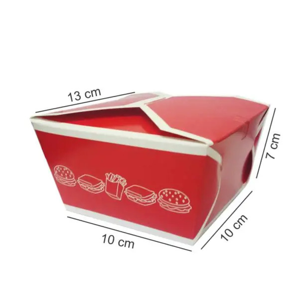 Embalagem para Hambúrguer P H01 - 10 x 10 x 7 cm - 100 Unidades