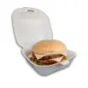 Hamburgueira de Isopor M Branca- 10,5 x 10,5 x 7 cm - 100 Unidades
