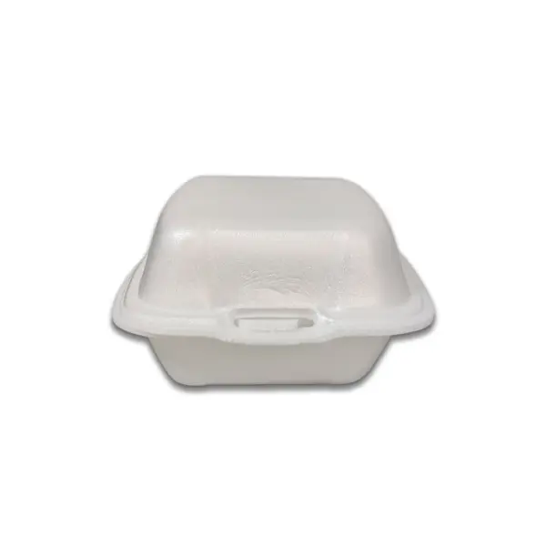 Hamburgueira de Isopor P Branca - 9 x 9 x 6,5 cm - 100 Unidades