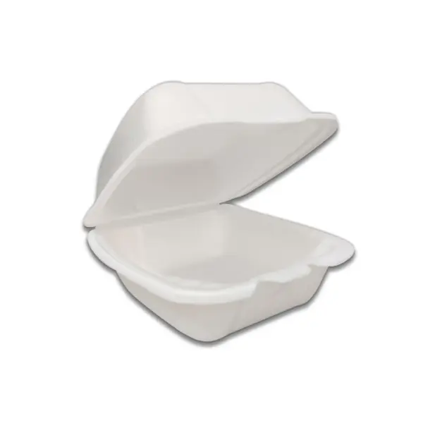 Hamburgueira de Isopor P Branca - 9 x 9 x 6,5 cm - 100 Unidades