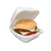 Hamburgueira de Isopor P Branca - 9 x 9 x 6,5 cm - 100 Unidades