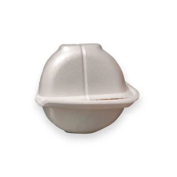 Hamburgueira Redonda de Isopor Branca- 13,5 x 9 x 13,5 cm - 100 Unidades