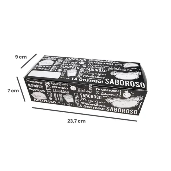 Embalagem para Hot Dog G - 23,5 x 9 x 7 cm - 100 Unidades