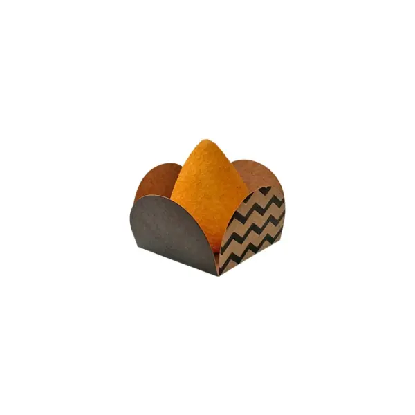KRAFT-ONDAS-1.jpg Forma Para Mini Doces / Salgados - 3,5 x 3,5 x 2,5 cm - 100 unidades.