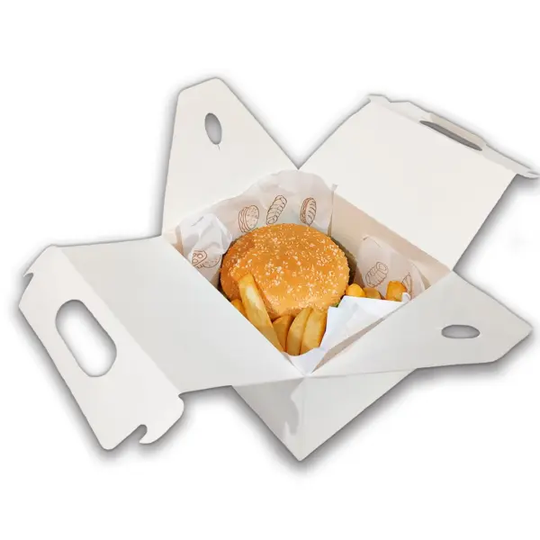 Embalagem Kit Lanche Branco - 15 x 13 x 10 cm - 100 Unidades