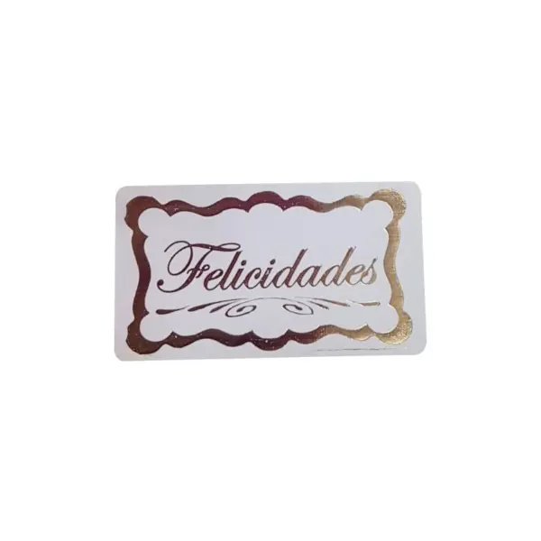 Etiqueta Adesiva para Presentes "Felicidades" - 6,5 x 3,1 cm - 1.000 Unidades