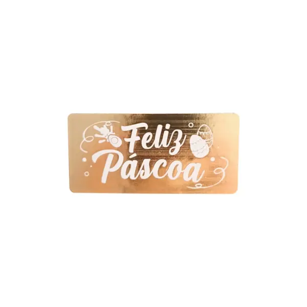 Lacre Retangular “Feliz Páscoa" – 6,5 x 3,1 cm – 1.000 Unid.