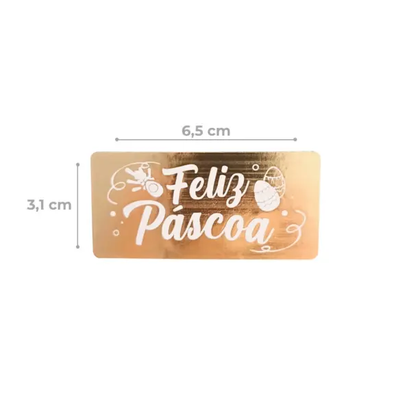 Lacre Retangular “Feliz Páscoa" – 6,5 x 3,1 cm – 1.000 Unid.