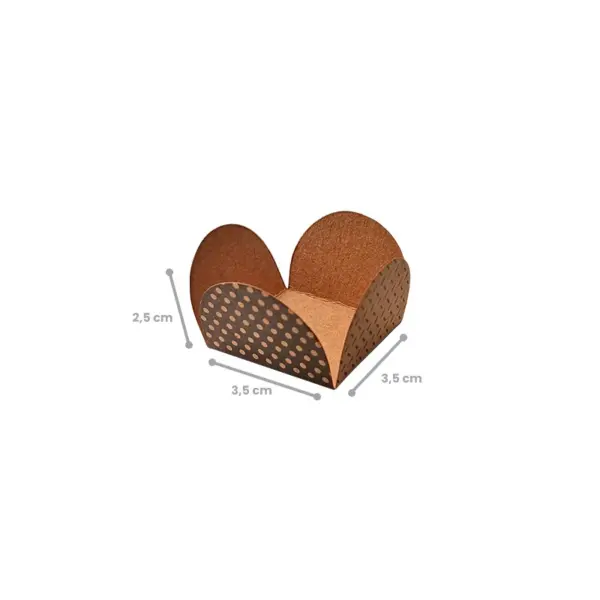 MEDIDAS-BOLINHA.jpg Forma Para Mini Doces / Salgados - 3,5 x 3,5 x 2,5 cm - 100 unidades.