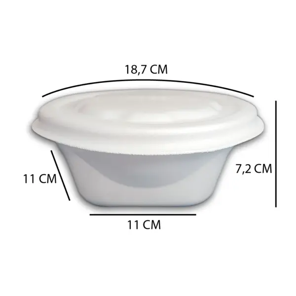 Marmita Redonda de Isopor G Branca - Ø 18 x 8 cm - 100 Unidades