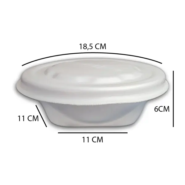 Marmita Redonda de Isopor M Branca- Ø 18 x 6 cm - 100 Unidades