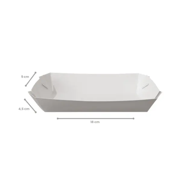 Embalagem Bandeja Food Truck G Branco- 18 x 9 x 4,5 cm - 100 Unidades