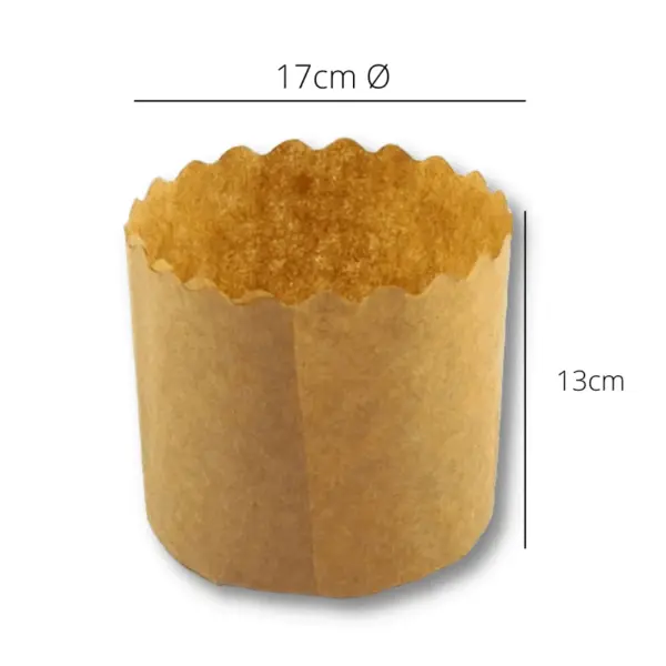 Embalagem para Panetone GG Natural 50 unidades (1 Kg) - Ø 17 x 13 cm