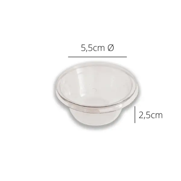 Embalagem Pote com Tampa para Molho - 30 ml - Ø 5,5 x 2,5 cm - 100 Unidades