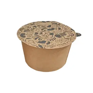 Pote-550.jpg Pote Redondo M Kraft para selagem 550ml (acompanha tampa) - Pct./ 100 unid.