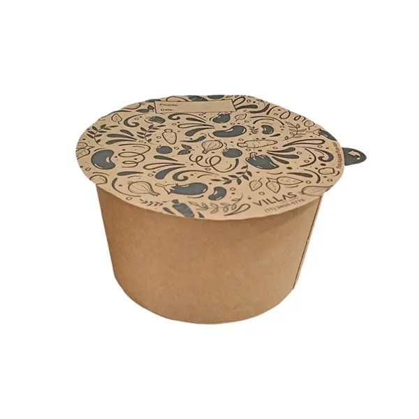 Pote Redondo M Kraft para selagem 550ml (acompanha tampa) - Pct./ 100 unid.