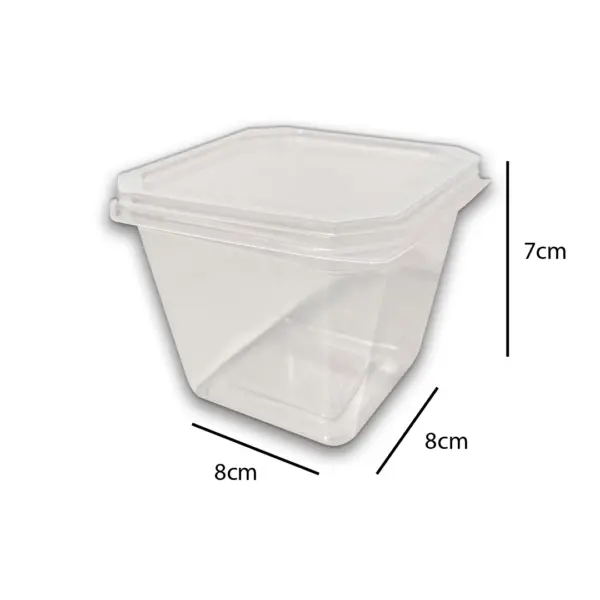 Embalagem Pote Quadrado (250 ml) - 8 x 8 x 7 cm - 20 Unidades